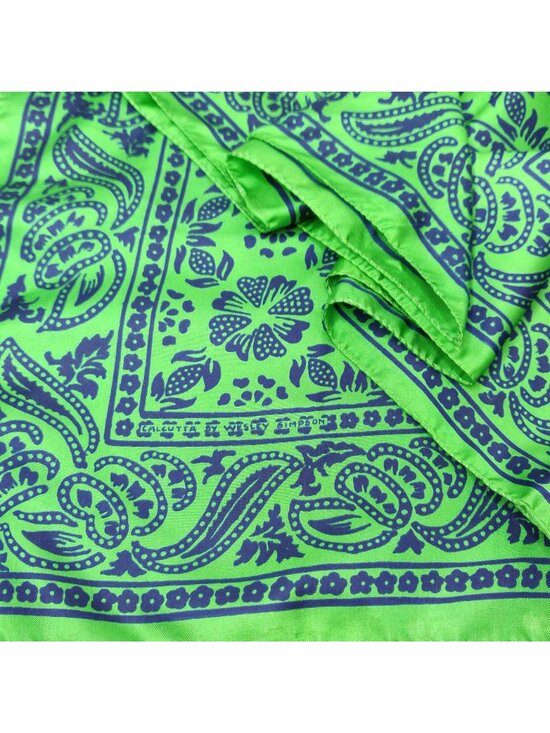 Vintage Wesley Simpson Scarf Silk Floral Paisley Green Blue 31\